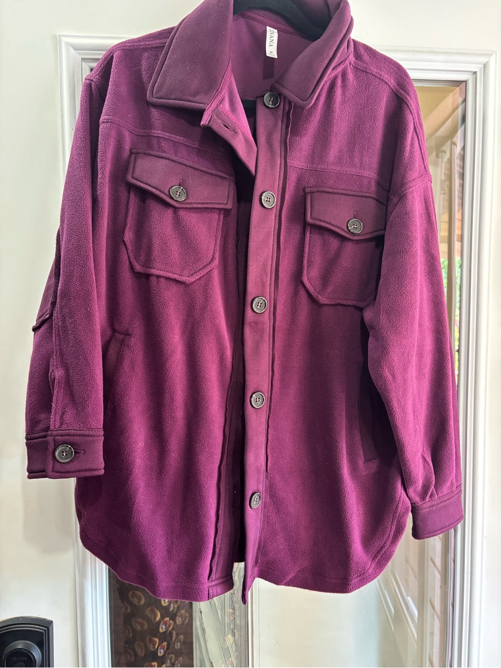 Zenana Outfitters Plum Fleece Shirt Jacket